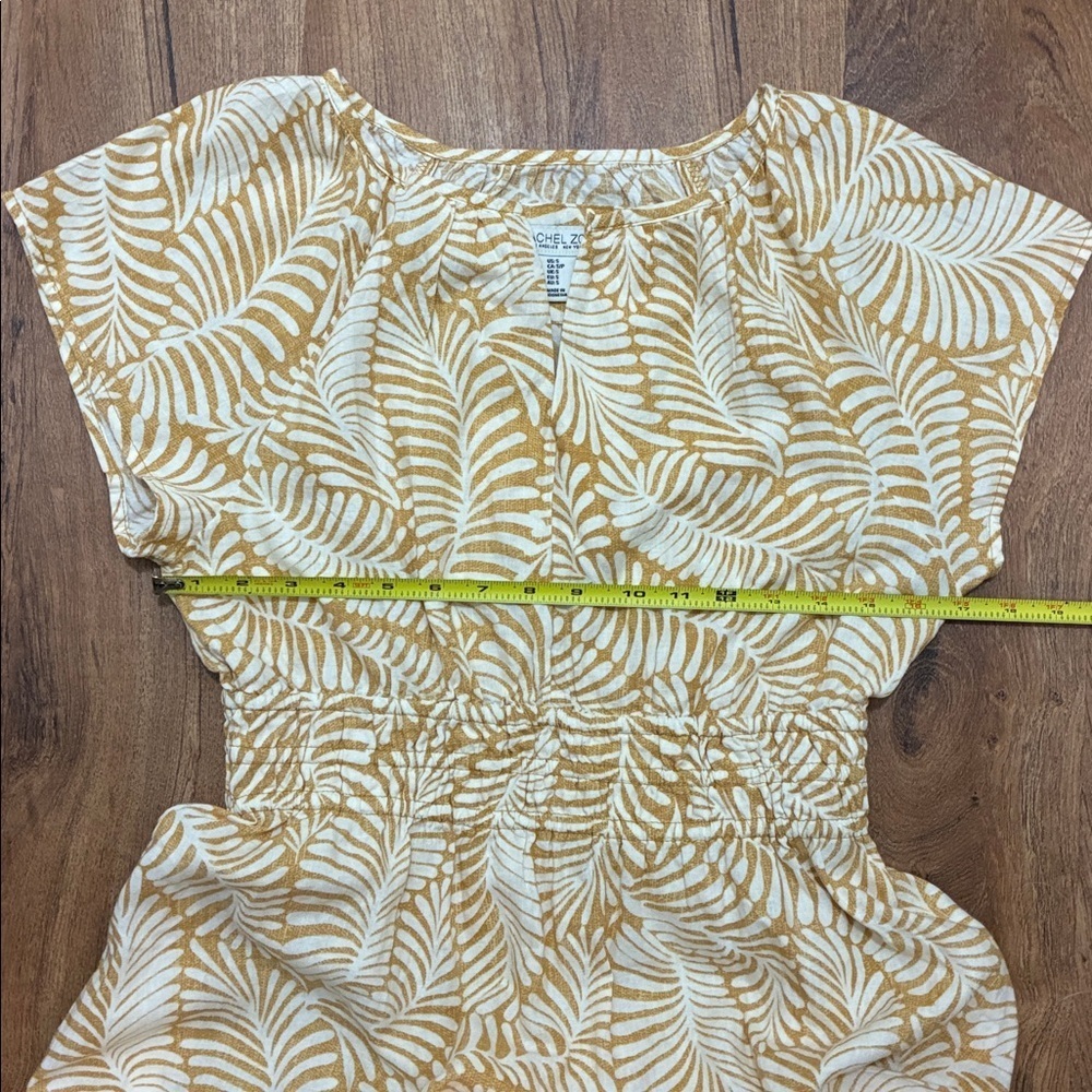 Rachel Zoe Cream and Mustard Leaf-Print Maxi Dress - Picture 5 of 7